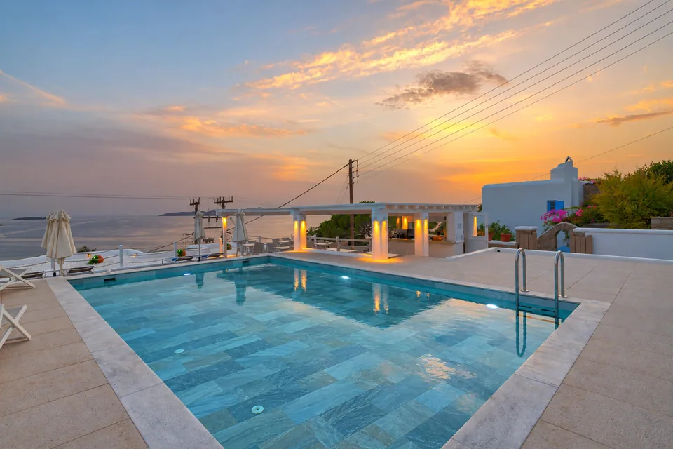 Pool at sunset