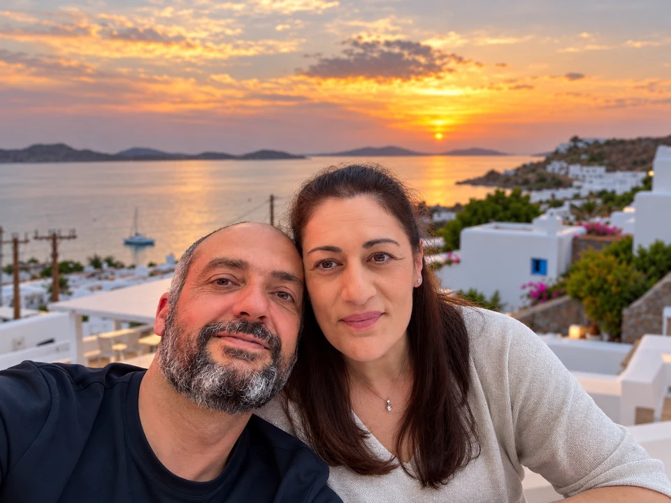 Marios and Marina, your hosts at Lithos